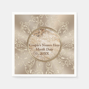 Personlig Rustic Bröllop Napkins med DIN TEXT Pappersservett