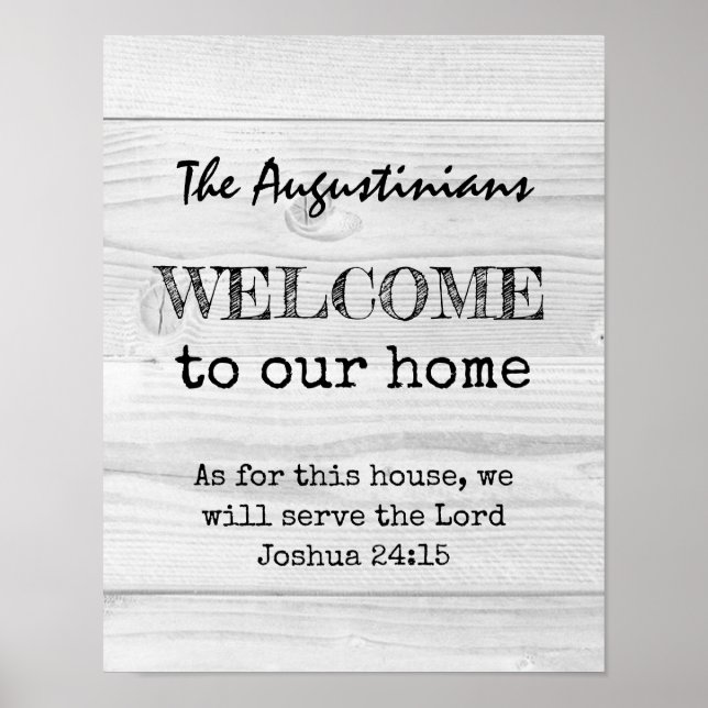 Personlig Rustic Christian WELCOME Poster (Framsidan)