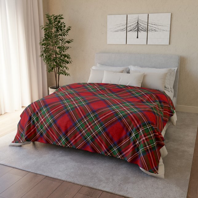 Personlig Rustic Classic Stewart Tartan Fleecefilt (Plaid Rustic Clan Stewart Tartan Fleece Blanket)