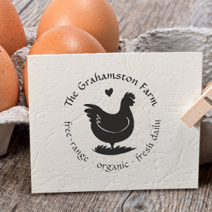 Personlig Rustic Egg Carton Frimärke Hen Teckning Självfärgande Stämpel