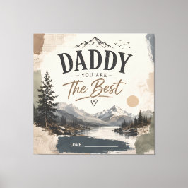 Personlig rustic fadersdag bergskanvas canvastryck