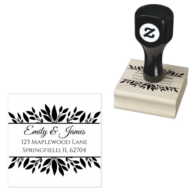 Personlig Rustic Fall Wedding Wood Art Frimärke Stämpel (Stämplad)