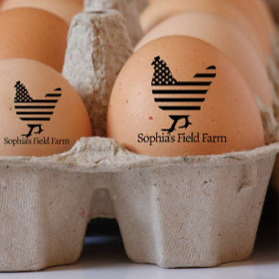 Personlig Rustic Farm Fresh Namn Chicken-ägg Stämpel