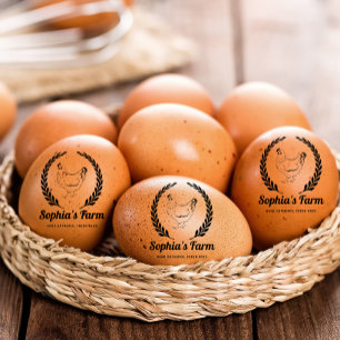 Personlig Rustic Farm Fresh Namn Round-ägg från fä Stämpel