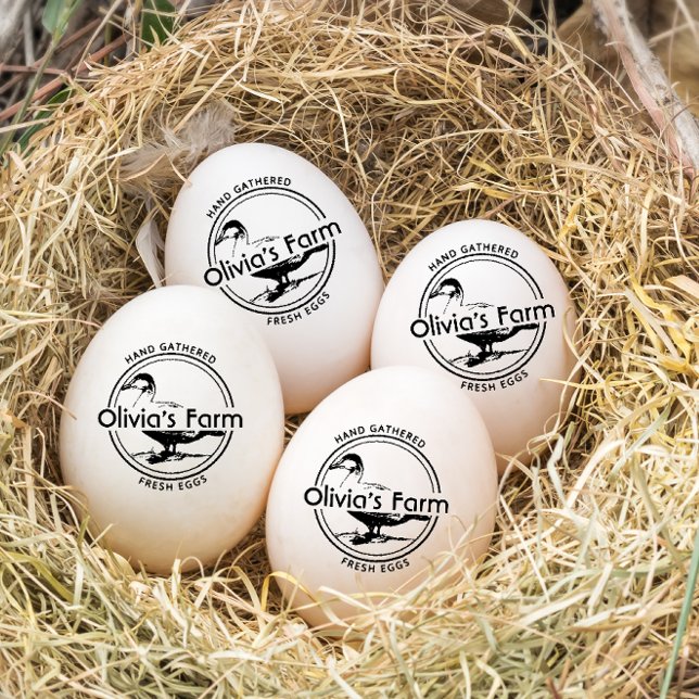 Personlig Rustic Farm Owner Anka Egg Stämpel (Modern custom farm fresh duck egg rubber stamp)