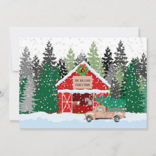 Personlig Rustic Farm Scene-julkort Julkort