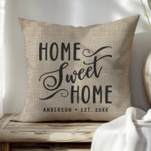 Personlig Rustic Faux Burlap Home Sweet Home