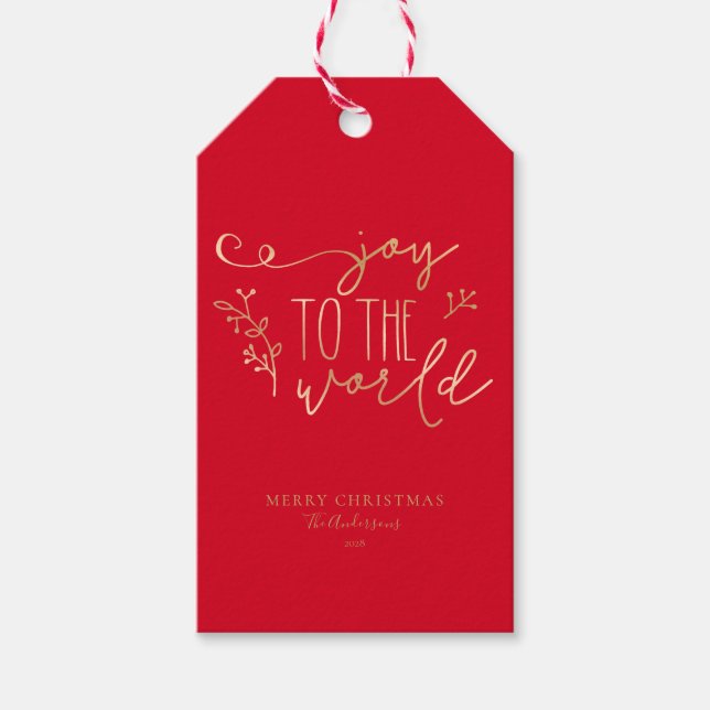 Personlig Rustic God jul Family Namn Presentetikett (Framsidan)