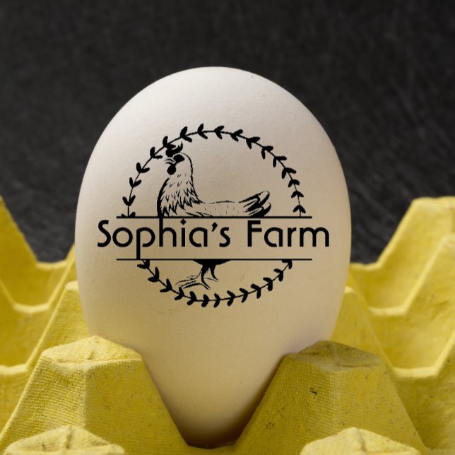 Personlig Rustic Hen Namn ägg Stämpel (personalized egg case)