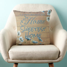 Personlig Rustic Home Sweetest Home Ditt namn Kudde