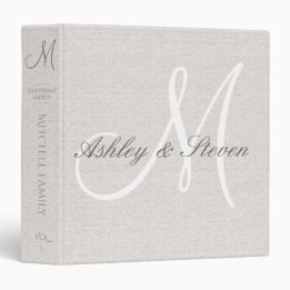 Personlig Rustic Linen med vit monogram