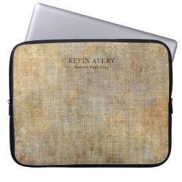 Personlig Rustic Linen Struktur Business Laptop Fodral