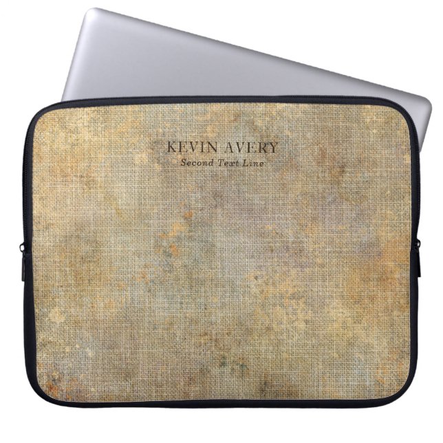 Personlig Rustic Linen Struktur Business Laptop Fodral (Framsidan)