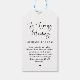 Personlig Rustic Modern Black Tont, Funeral Märkre Presentetikett
