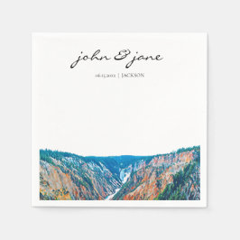 Personlig Rustic Mountain Waterfall Pappersservett