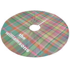 Personlig Rustic Play Family Namn jul Julgransmatta Fleece