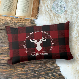 Personlig Rustic Red and Black Buffalo Check Lumbarkudde