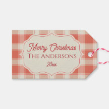 Personlig rustic röd gingham julplaid