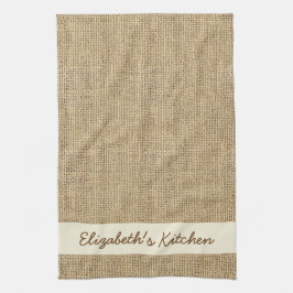 Personlig Rustic Simulated Burlap Kökshandduk
