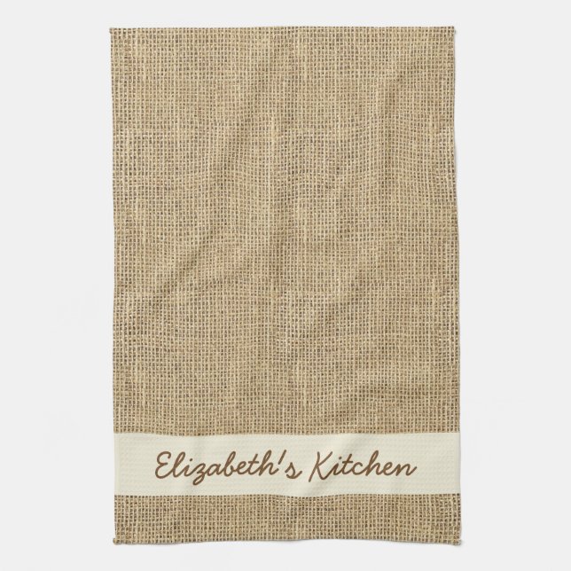Personlig Rustic Simulated Burlap Kökshandduk (Vertikal)