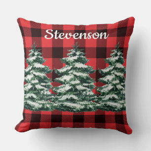 Personlig Rustic Snowy Gräs Red Buffalo Play Kudde