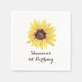 Personlig Rustic SolrosFödelsedagsfest Pappersservett