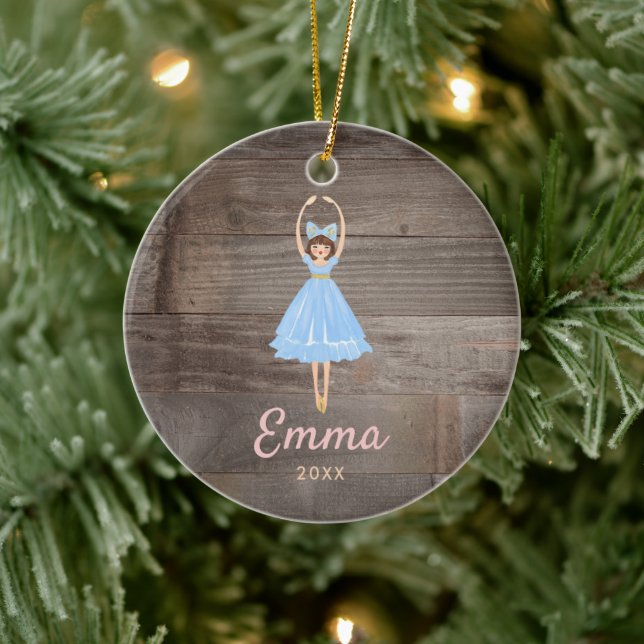 Personlig Rustic Sugarplum Fairy Ballerina Julgransprydnad Keramik (Träd)