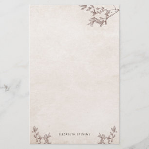 Personlig Rustic Träd Old Papper Stationery