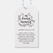 Personlig Rustic Vines, Black Font, Funeral Märkre