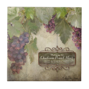 Personlig Rustic Vineyard Winery Fall Vin-tecken Kakelplatta