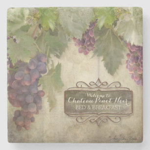Personlig Rustic Vineyard Winery Fall Vin-tecken Stenunderlägg