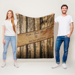 Personlig Rustic Wedding Gifts, Bröllop Blanket Fleecefilt