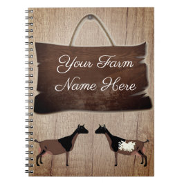 Personlig Rustic Wood Farm Sign Nigerian Goat Anteckningsbok