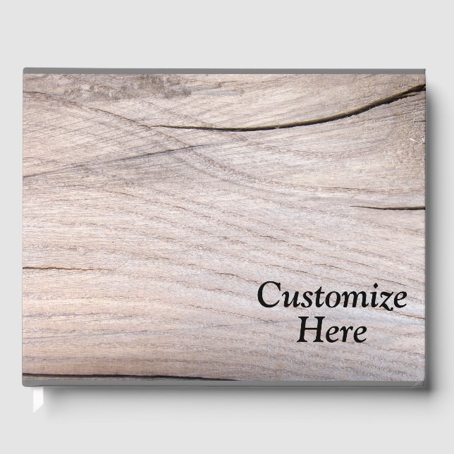 Personlig Rustic Wood Grain Design Guestbook Gästböcker (Framsida)