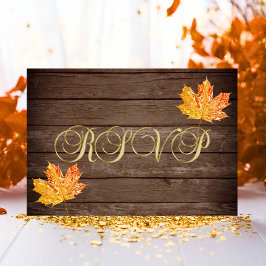 Personlig Rustic Wood Land Fall OSA Bröllop Inbjudningar