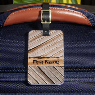 Personlig Rustic Wooden Door Bagagebricka