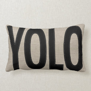 Personlig Rustic YOLO Du kan bara leva Gång Lumbarkudde