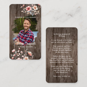 Personlig rustik blomsterfoto minneskort anteckningskort
