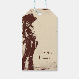 Personlig Rustik Cowgirl Western-fest  Presentetikett