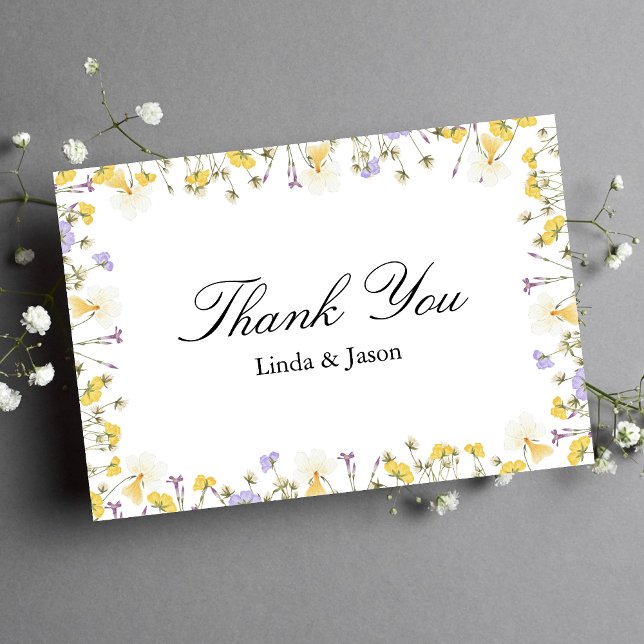 Personlig Rustik Floral Bröllopstackkort Inbjudningar (Personalized rustic floral thank you card shares warm gratitude with a charming touch.)