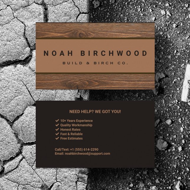 Personlig Rustik Snickare Träarbeten Visitkort (Personalize with your business card details)
