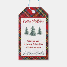 Personlig ruty Flanell, Julgran Presentetikett