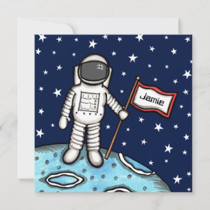 Personlig rymdastronaut födelsedagsinbjudan