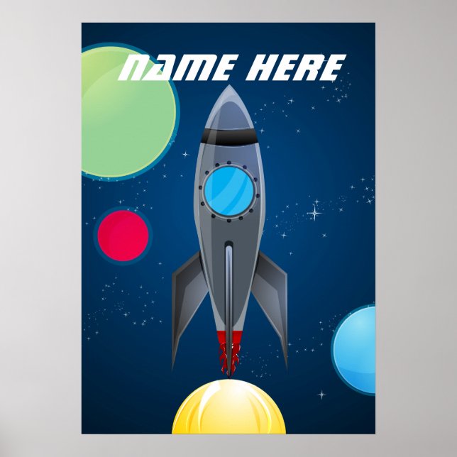 Personlig Rymden Rocket Frakt Poster (Framsidan)