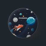 Personlig Rymden Travel Galaxy Knapp<br><div class="desc">Cute rymden-knappar kan du lägga till ett namn för att göra det personligt. Ta en titt på de andra artiklarna i samlingen nedan som bagagemärkena för att matcha de här söta knapparna. Lägg till ett namn genom att klicka på länken "Personalisera" ovan</div>