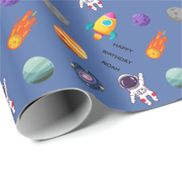 Personlig rymdfödelsedagsfirande presentpapper