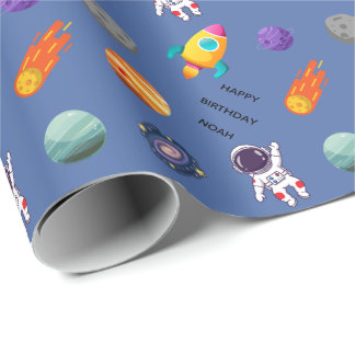 Personlig rymdfödelsedagsfirande presentpapper