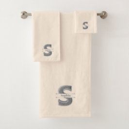 Personlig S Initial Silver Monogram Ditt namn B