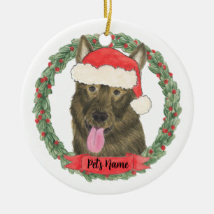 Personlig Sable German Shepherd Julgransprydnad Keramik