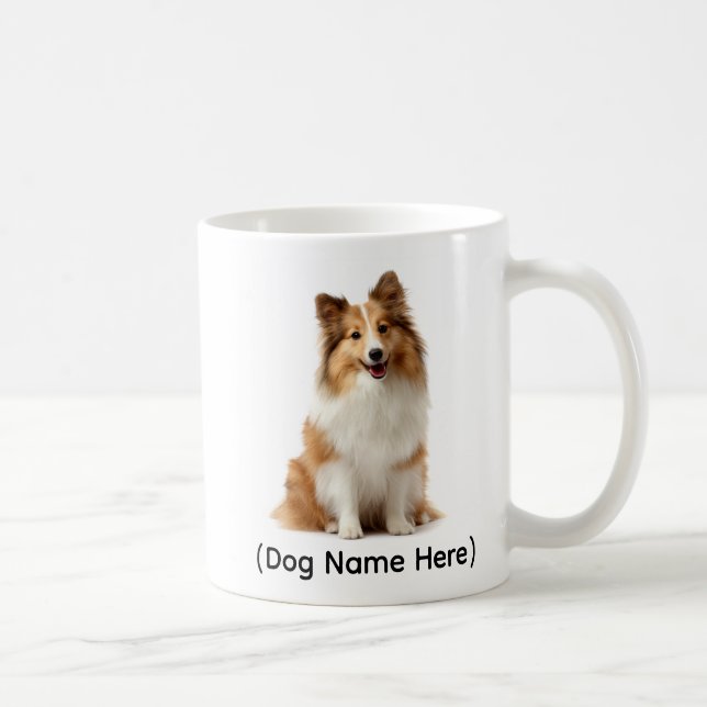 Personlig Sable Sheltie “Jag äger dig” Kaffemugg (Höger)